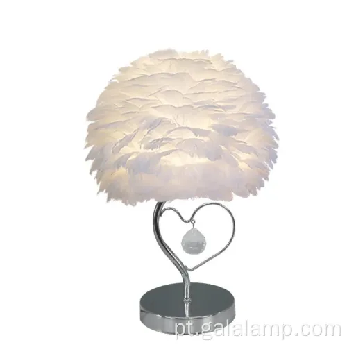 Lâmpada de mesa de ala de coração de ganso elegante